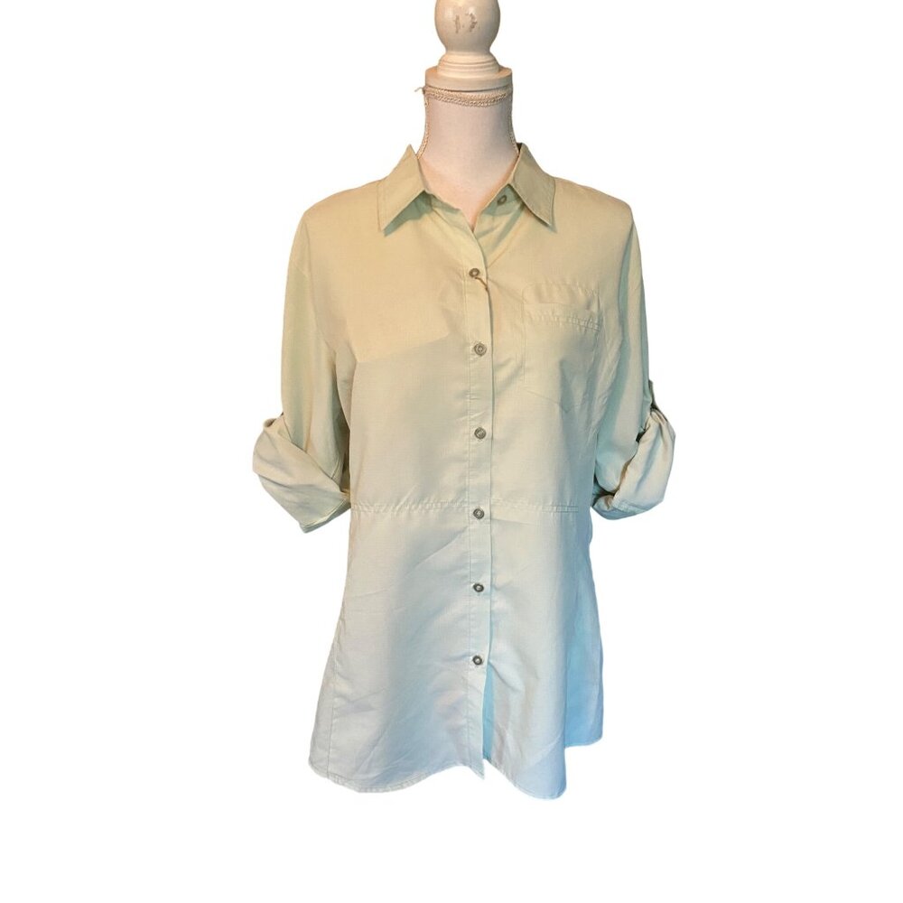 10,000 ft Above Sea Level Blouse Womens XL NEW Light Lime Green Outdoor Hiking - Picture 4 of 16